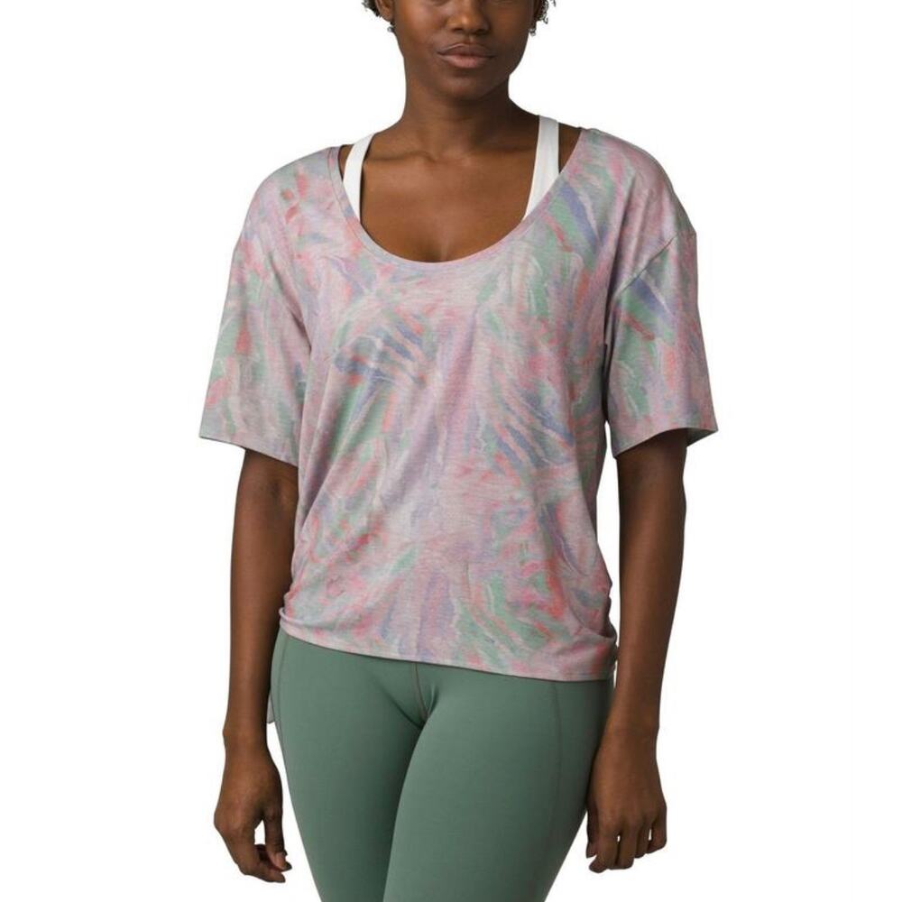 Prana Polyjungle Minted Short Sleeve T-Shirt Side Tie Large